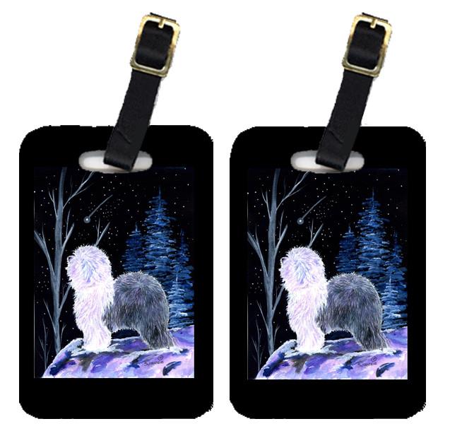 Starry Night Old English Sheepdog Luggage Tags Pair of 2 by Caroline&#39;s Treasures