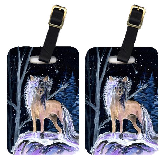 Starry Night Chinese Crested Luggage Tags Pair of 2 by Caroline's Treasures