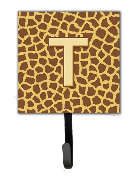 Letter T Initial Monogram - Giraffe Leash Holder or Key Hook by Caroline's Treasures