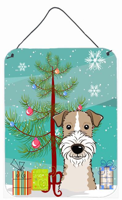 Christmas Tree and Wire Haired Fox Terrier Wall or Door Hanging Prints BB1619DS1216 by Caroline&#39;s Treasures