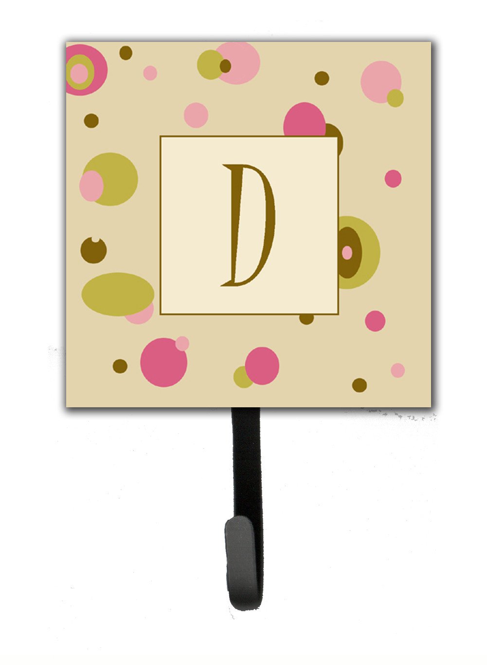 Letter D Initial Monogram - Tan Dots Leash Holder or Key Hook by Caroline&#39;s Treasures