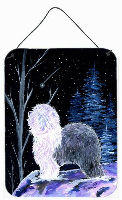 Caroline's Treasures Starry Night Old English Sheepdog Aluminium Metal Wall or Door Hanging Prints
