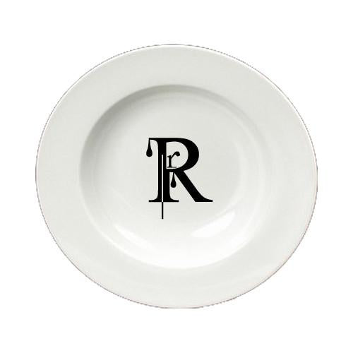 Letter R Initial Monogram Modern Round Ceramic White Soup Bowl CJ1056-R-SBW-825 by Caroline's Treasures