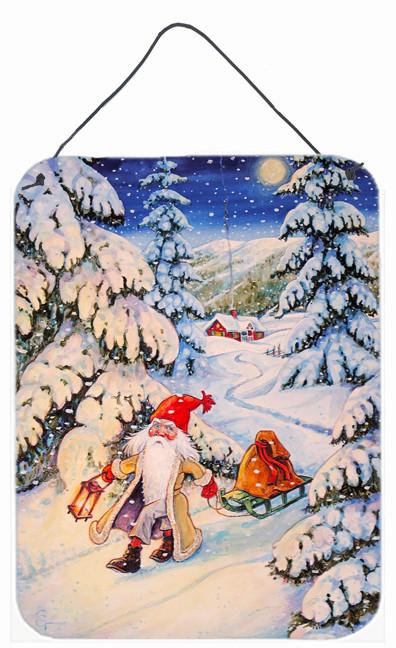 Christmas Gnome pulling a sled Wall or Door Hanging Prints ACG0144DS1216 by Caroline's Treasures