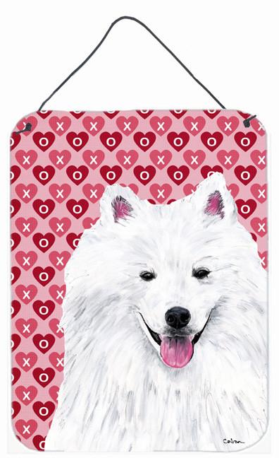 American Eskimo Hearts Love and Valentine&#39;s Day Wall or Door Hanging Prints by Caroline&#39;s Treasures