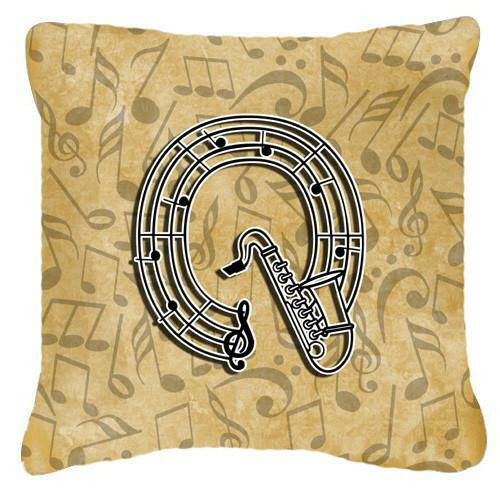 Letter Q Musical Instrument Alphabet Canvas Fabric Decorative Pillow CJ2004-QPW1414 by Caroline's Treasures