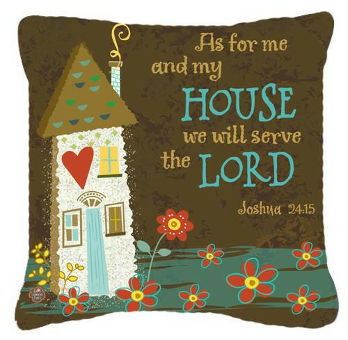 As For Me And My House Fabric Decorative Pillow VHA3005PW1414 by Caroline's Treasures