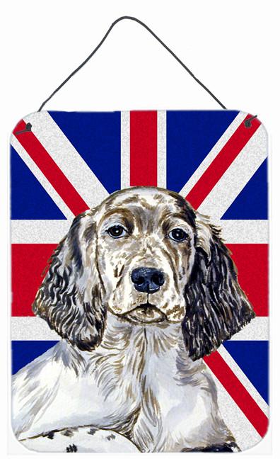 English Setter with English Union Jack British Flag Wall or Door Hanging Prints LH9474DS1216 by Caroline&#39;s Treasures
