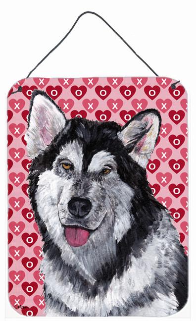 Alaskan Malamute Hearts Love and Valentine's Day Wall or Door Hanging Prints SC9494DS1216 by Caroline's Treasures