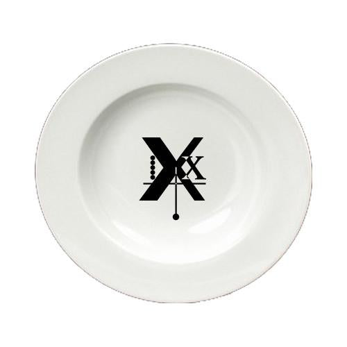 Letter X Initial Monogram Modern Round Ceramic White Soup Bowl CJ1056-X-SBW-825 by Caroline's Treasures
