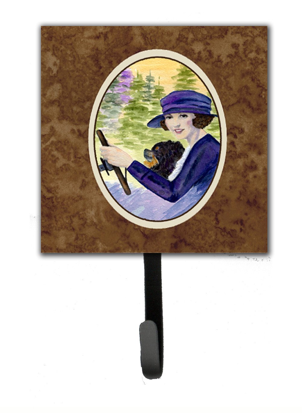Lady driving with her Pomeranian Leash Holder or Key Hook by Caroline&#39;s Treasures