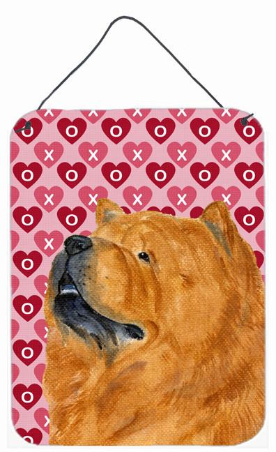 Chow Chow Hearts Love and Valentine&#39;s Day Portrait Wall or Door Hanging Prints by Caroline&#39;s Treasures
