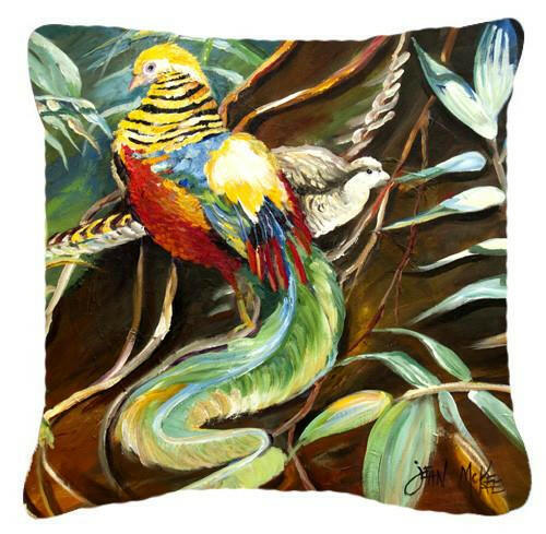 Mandarin Pheasant Canvas Fabric Decorative Pillow JMK1221PW1414 by Caroline's Treasures