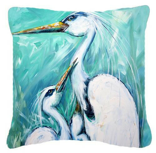 Mother&#39;s Love Egret Canvas Fabric Decorative Pillow MW1145PW1414 by Caroline&#39;s Treasures