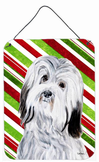 Havanese Candy Cane Christmas Wall or Door Hanging Prints SC9809DS1216 by Caroline&#39;s Treasures
