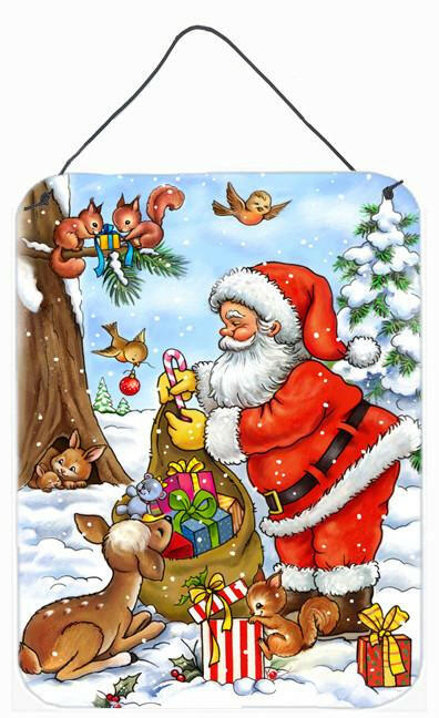 Christmas Santa Claus handing out presents Wall or Door Hanging Prints APH5444DS1216 by Caroline&#39;s Treasures