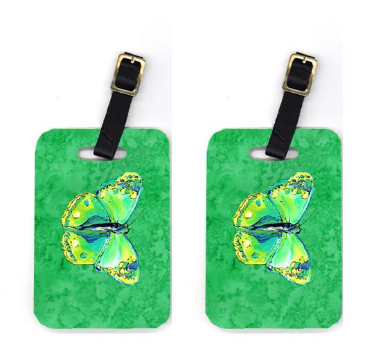 Pair of Butterfly Green on Green Luggage Tags by Caroline&#39;s Treasures