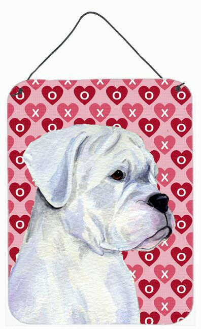 Boxer Hearts Love and Valentine&#39;s Day Portrait Wall or Door Hanging Prints by Caroline&#39;s Treasures