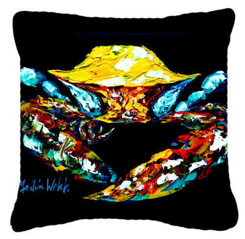 Winner Winner Black Fiddler Crab Canvas Fabric Decorative Pillow MW1205PW1414 by Caroline's Treasures