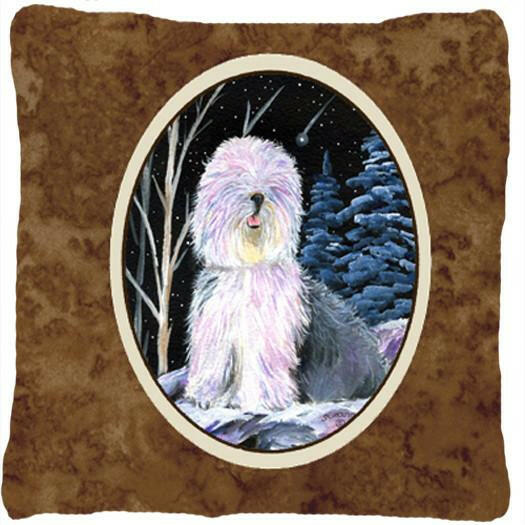 Starry Night Old English Sheepdog Decorative   Canvas Fabric Pillow by Caroline's Treasures