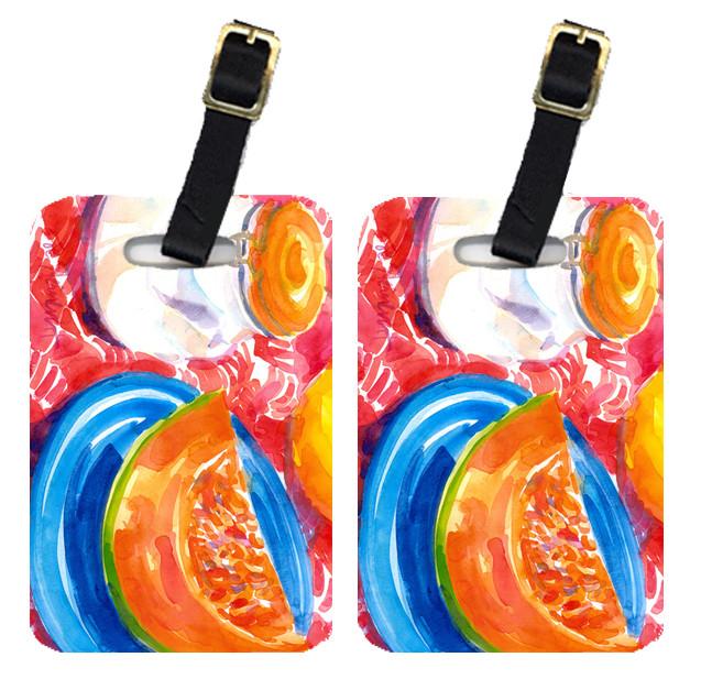 Pair of 2 A Slice of Cantelope  Luggage Tags by Caroline's Treasures