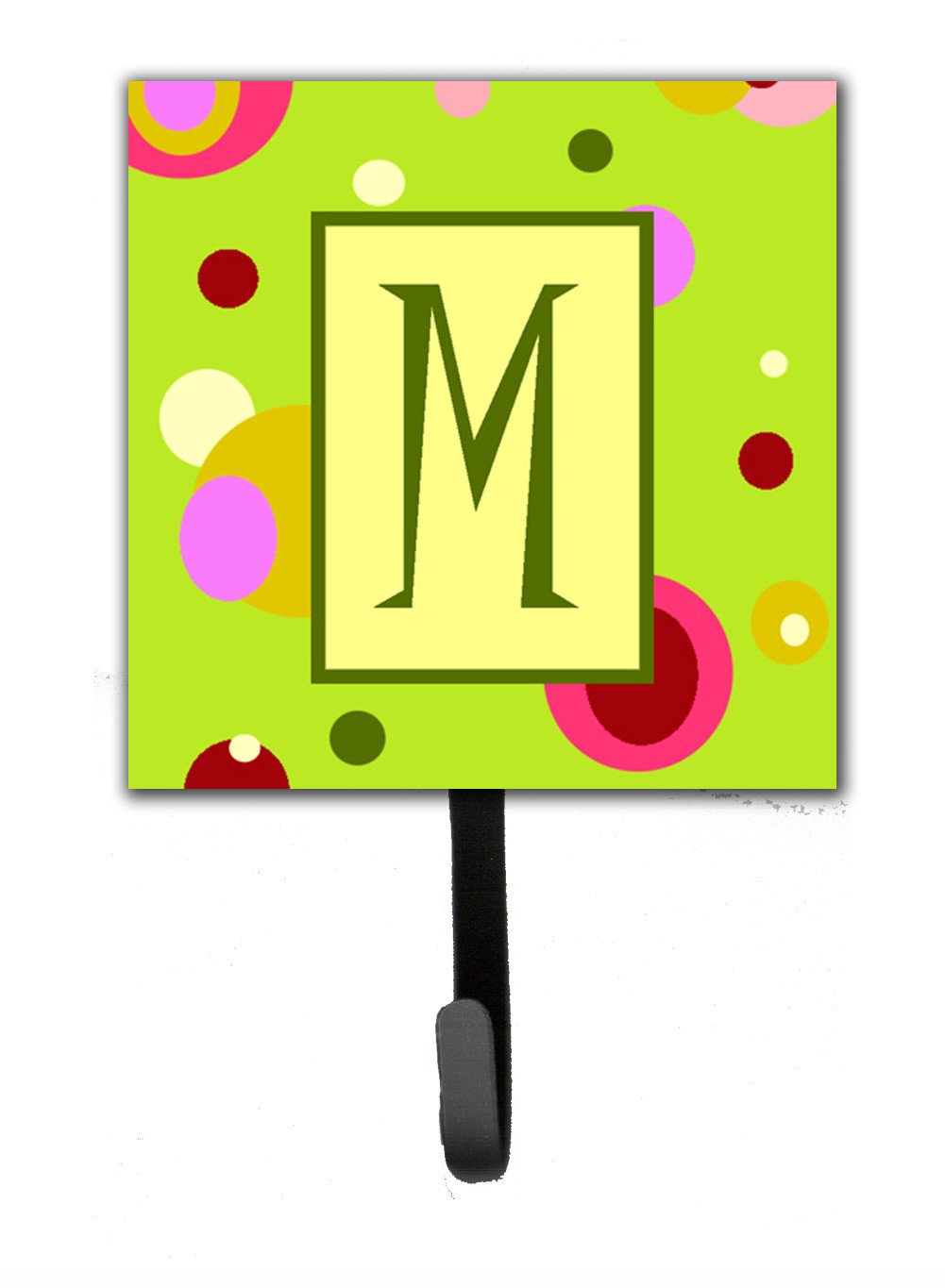 Letter M Initial Monogram - Green Leash Holder or Key Hook by Caroline&#39;s Treasures