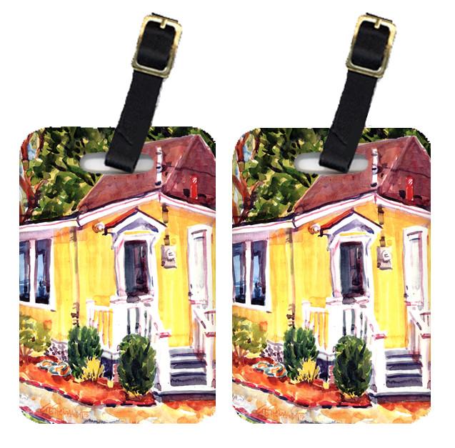 Pair of 2 Yellow Cottage Houses Luggage Tags by Caroline&#39;s Treasures