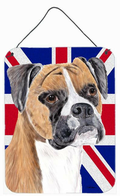 Caroline's Treasures Boxer with English Union Jack British Flag Wall or Door Hanging Prints SC9847DS1216