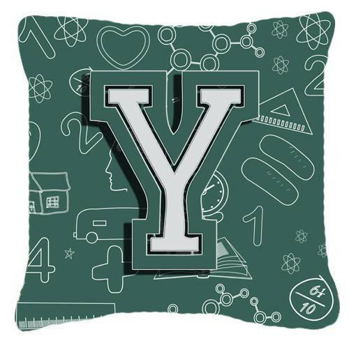 Letter Y Back to School Initial Canvas Fabric Decorative Pillow CJ2010-YPW1414 by Caroline&#39;s Treasures