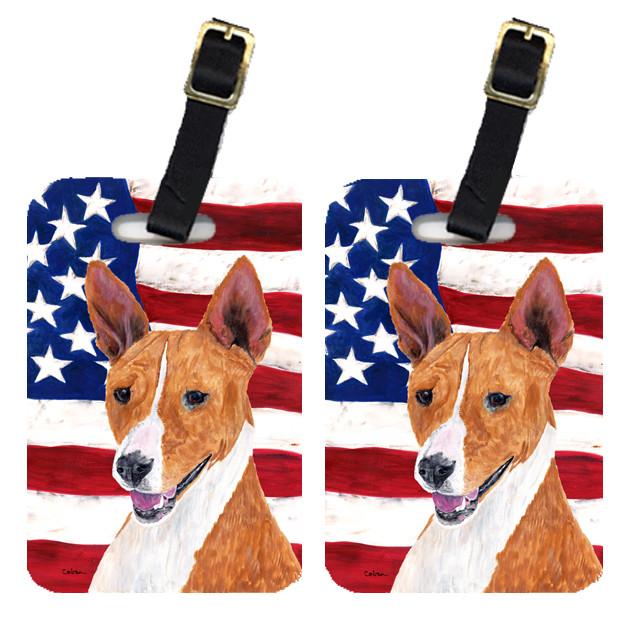 Pair of USA American Flag with Basenji Luggage Tags SC9033BT by Caroline&#39;s Treasures