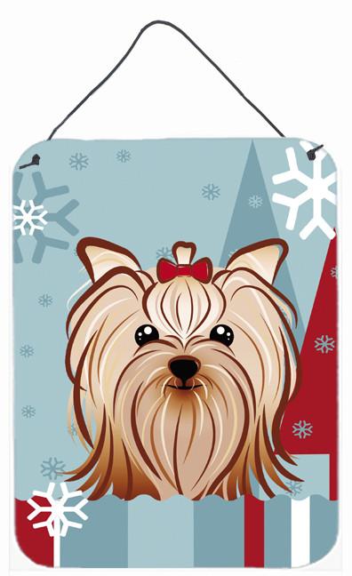 Winter Holiday Yorkie Yorkshire Terrier Wall or Door Hanging Prints BB1700DS1216 by Caroline&#39;s Treasures