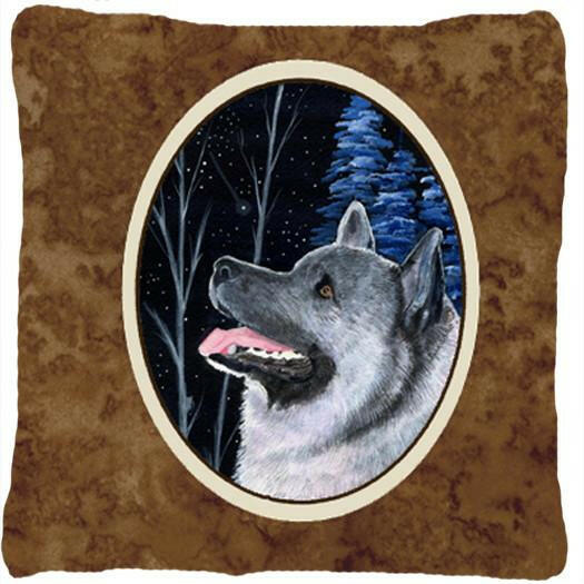 Starry Night Norwegian Elkhound Decorative   Canvas Fabric Pillow by Caroline&#39;s Treasures
