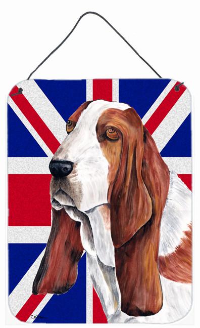Basset Hound with English Union Jack British Flag Wall or Door Hanging Prints SC9829DS1216 by Caroline&#39;s Treasures