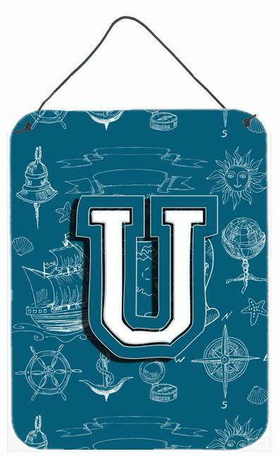 Caroline's Treasures Letter U Sea Doodles Initial Alphabet Wall or Door Hanging Prints CJ2014-UDS1216