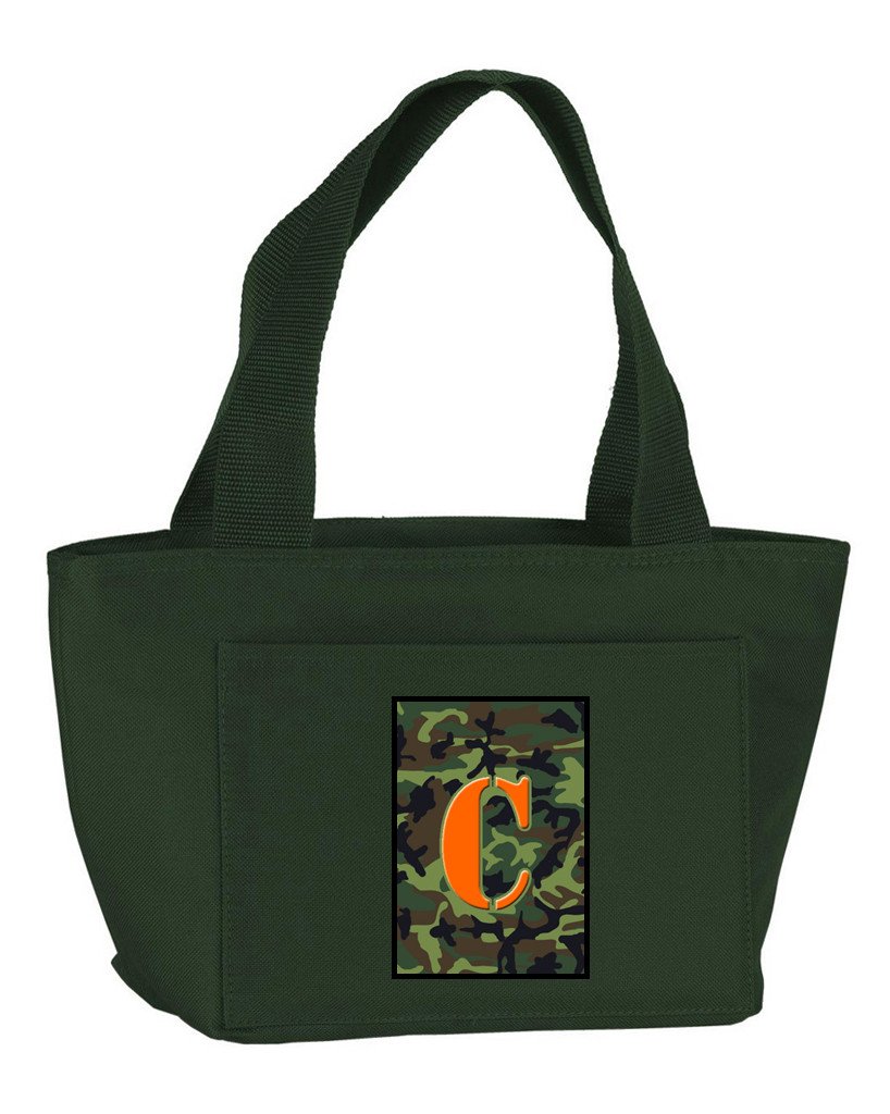 Letter C Monogram - Camo Green Zippered Insulated School Washable and Stylish Lunch Bag Cooler CJ1030-C-GN-8808 by Caroline&#39;s Treasures