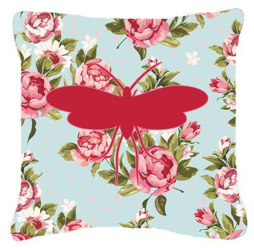 Moth Shabby Chic Blue Roses   Canvas Fabric Decorative Pillow BB1058 - the-store.com