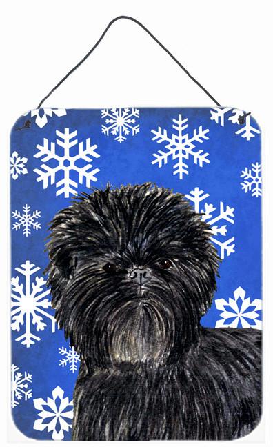 Affenpinscher Winter Snowflakes Holiday Wall or Door Hanging Prints by Caroline&#39;s Treasures