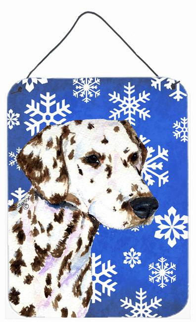 Dalmatian Winter Snowflakes Holiday Aluminium Metal Wall or Door Hanging Prints by Caroline's Treasures