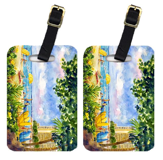 Pair of 2 Beach Resort view from the condo  Luggage Tags by Caroline&#39;s Treasures