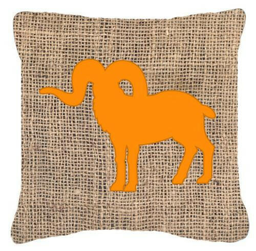 Sheep Burlap and Orange   Canvas Fabric Decorative Pillow BB1007 - the-store.com