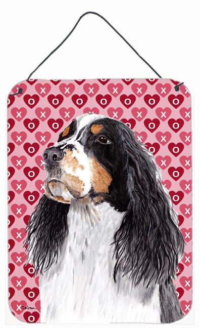 Springer Spaniel Hearts Love and Valentine&#39;s Day Wall or Door Hanging Prints by Caroline&#39;s Treasures