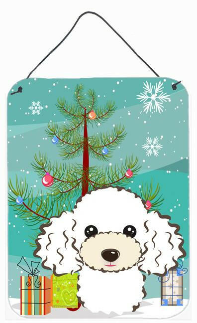 Christmas Tree and White Poodle Wall or Door Hanging Prints BB1629DS1216 by Caroline&#39;s Treasures
