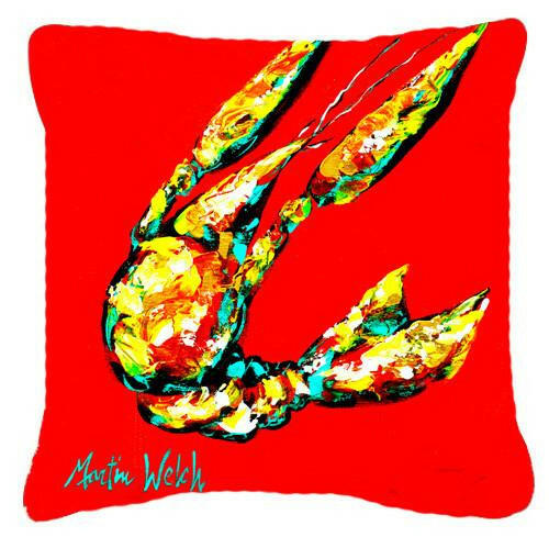 Crawfish Move Over Canvas Fabric Decorative Pillow MW1146PW1414 by Caroline&#39;s Treasures