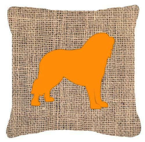 Tibetial Mastiff Burlap and Orange   Canvas Fabric Decorative Pillow BB1077 - the-store.com