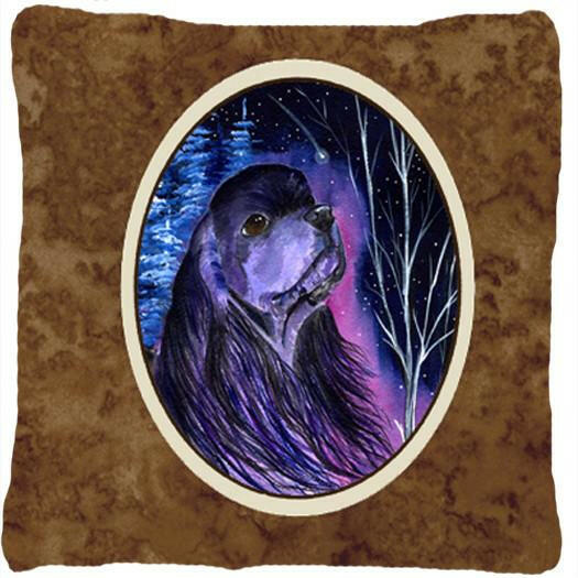 Starry Night Cocker Spaniel Decorative   Canvas Fabric Pillow by Caroline's Treasures