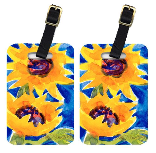 Pair of 2 Flower - Sunflower  Luggage Tags by Caroline&#39;s Treasures