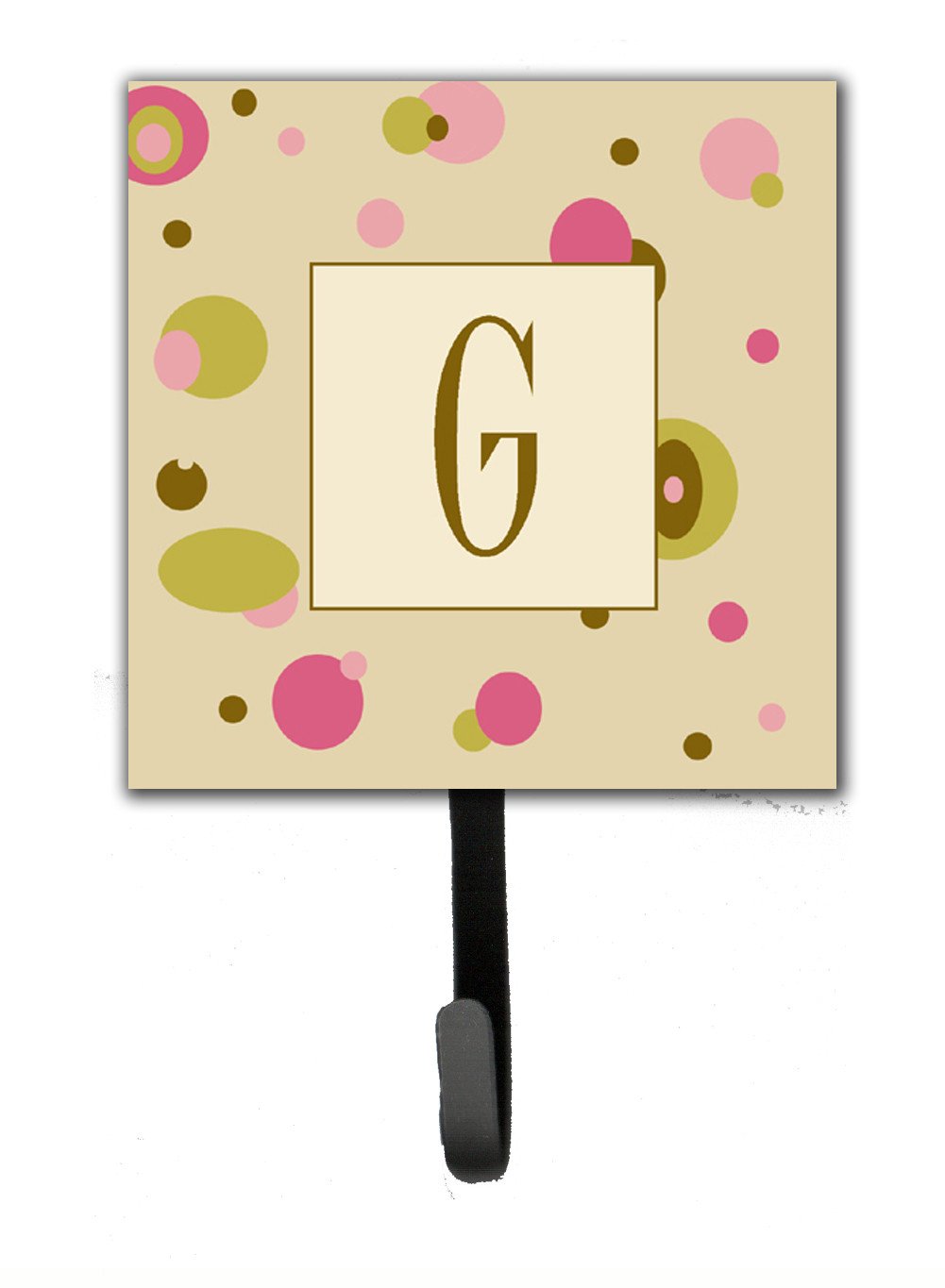 Letter G Initial Monogram - Tan Dots Leash Holder or Key Hook by Caroline&#39;s Treasures