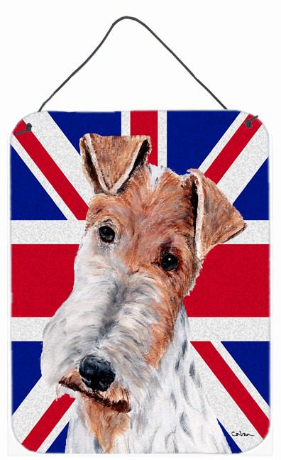 Wire Fox Terrier with English Union Jack British Flag Wall or Door Hanging Prints SC9887DS1216 by Caroline&#39;s Treasures