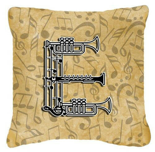 Letter E Musical Instrument Alphabet Canvas Fabric Decorative Pillow CJ2004-EPW1414 by Caroline&#39;s Treasures