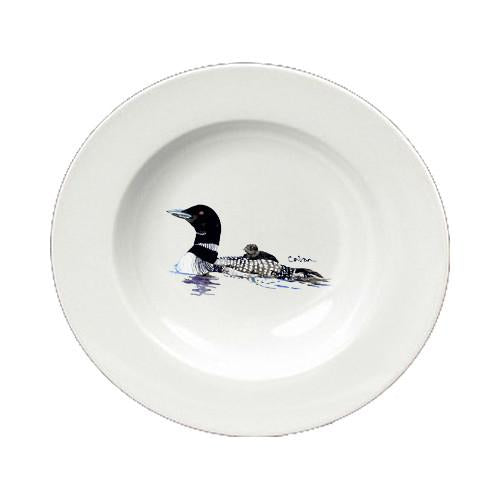 Loon Momma and Baby Round Ceramic White Soup Bowl 8718-SBW-825 by Caroline&#39;s Treasures